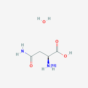 Chemical structure of L-Asparagine-amide-15N monohydrate