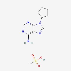 Chemical structure of 9-Cyclopentyladenine monomethanesulfonate