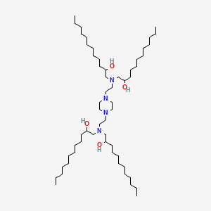 Chemical structure of 1,1′,1′′,1′′′-[1,4-Piperazinediylbis(2,1-ethanediylnitrilo)]tetrakis[2-dodecanol]