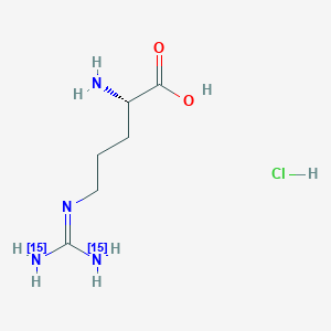 Chemical structure of L-Arginine-15N2 hydrochloride