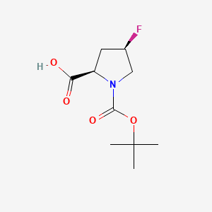 Chemical structure of (4R)-1-Boc-4-fluoro-D-proline