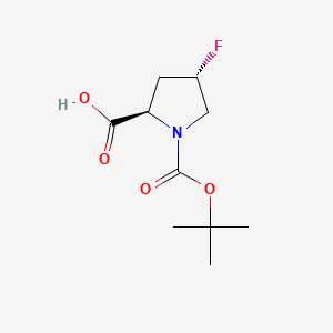 Chemical structure of (4S)-1-Boc-4-fluoro-D-proline