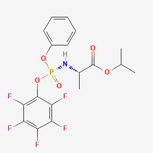 Chemical structure of Isopropyl ((R)-(perfluorophenoxy)(phenoxy)phosphoryl)-L-alaninate