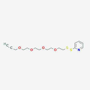 Chemical structure of (2-Pyridyldithio)-PEG4-propargyl