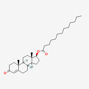 Chemical structure of Testosterone tridecanoate