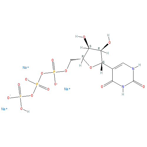Chemical structure of Pseudouridine 5'-triphosphate trisodium