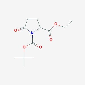 Chemical structure of 1-Boc-DL-Pyroglutamic acid ethyl ester