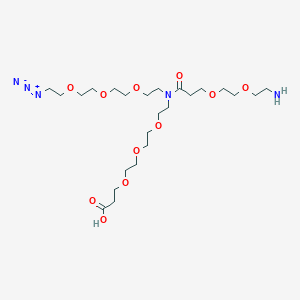 Chemical structure of N-(Azido-PEG3)-N-(PEG2-amine)-PEG3-acid