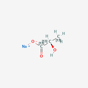 Chemical structure of L-Lactic acid-13C3 sodium