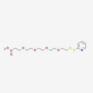 Chemical structure of (2-pyridyldithio)-PEG4 acid