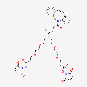 Chemical structure of N-DBCO-N-bis(PEG2-NHS ester)