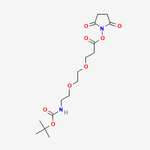 Chemical structure of Boc-NH-PEG2-C2-NHS ester