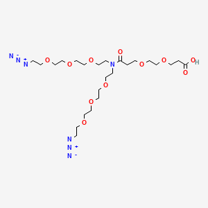 Chemical structure of N-(Acid-PEG2)-N-bis(PEG3-azide)