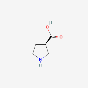 Chemical structure of (R)-Pyrrolidine-3-carboxylic acid