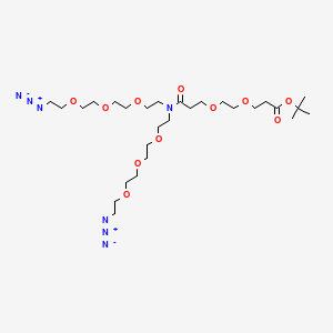 Chemical structure of N-(Boc-PEG2)-N-bis(PEG3-azide)