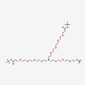 Chemical structure of N-(Aminooxy-PEG3)-N-bis(PEG4-Boc)