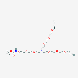 Chemical structure of N-(t-Boc-Aminooxy-PEG2)-N-bis(PEG3-propargyl)