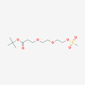 Chemical structure of Ms-PEG2-C2-Boc