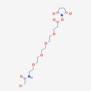 Chemical structure of Bromoacetamido-PEG4-NHS ester