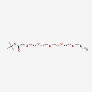 Chemical structure of Propargyl-PEG4-O-C1-Boc