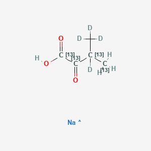 Chemical structure of Sodium 3-methyl-2-oxobutanoate-13C4,d4