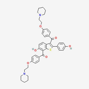Chemical structure of 7-[4-(2-Piperidinyl)ethoxy]benzoyl Raloxifene