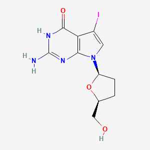 Chemical structure of 7-Iodo-2',3'-dideoxy-7-deaza-guanosine