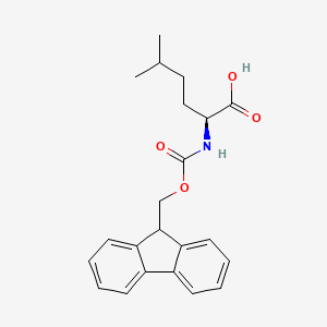 Chemical structure of N-[(9H-Fluoren-9-ylmethoxy)carbonyl]-5-methyl-L-norleucine