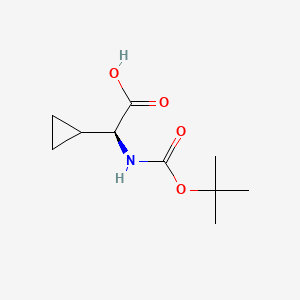 Chemical structure of (S)-Butoxycarbonylamino-cyclopropyl-acetic acid
