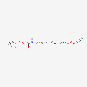 Chemical structure of Boc-aminooxy-amide-PEG4-propargyl