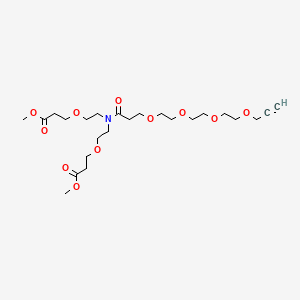 Chemical structure of N-(Propargyl-PEG4-carbonyl)-N-bis(PEG1-methyl ester)