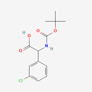 Chemical structure of [(tert-butoxycarbonyl)amino](3-chlorophenyl)acetic acid