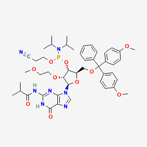 Chemical structure of DMT-2'O-MOE-rG(ib) Phosphoramidite
