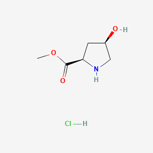 Chemical structure of D-Proline, 4-hydroxy-, methyl ester hydrochloride