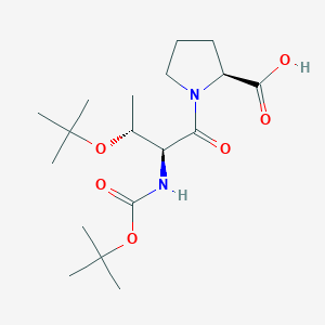 Chemical structure of N-(tert-Butoxycarbonyl)-O-(tert-butyl)-L-threonyl-L-proline