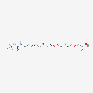 Chemical structure of t-Boc-N-amido-PEG5-acetic acid