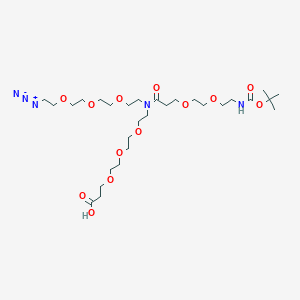Chemical structure of N-(Azido-PEG3)-N-(PEG2-NH-Boc)-PEG3-acid