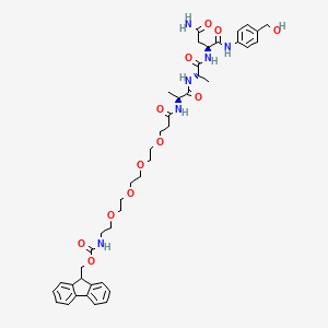 Chemical structure of Fmoc-PEG4-Ala-Ala-Asn-PAB
