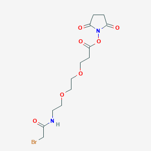 Chemical structure of Bromoacetamido-PEG2-NHS ester
