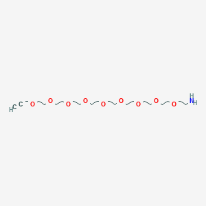 Chemical structure of Propargyl-PEG9-amine