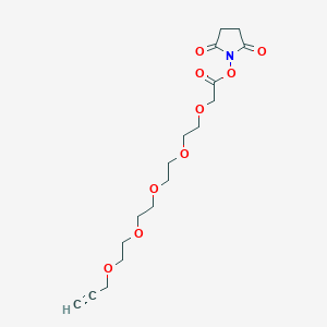 Chemical structure of Propargyl-PEG5-CH2CO2-NHS