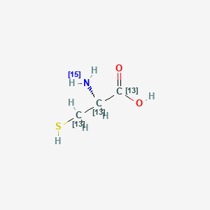 Chemical structure of L-Cysteine 13C3,15N