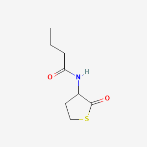Chemical structure of N-(2-oxothiolan-3-yl)butanamide