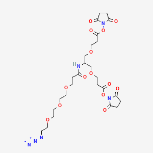 Chemical structure of 2-(Azido-PEG3-amido)-1,3-bis(NHS ester)