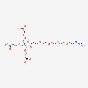 Chemical structure of Azido-PEG4-amido-tri-(carboxyethoxymethyl)-methane