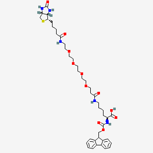 Chemical structure of Fmoc-lys(biotin-peg4)-oh