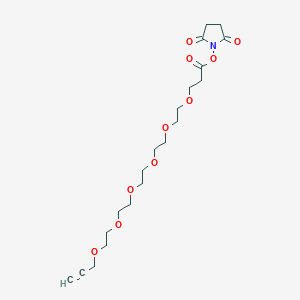 Chemical structure of Propargyl-PEG6-NHS ester