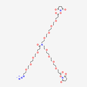 Chemical structure of N-(Azido-PEG4)-N-bis(PEG4-NHS ester)