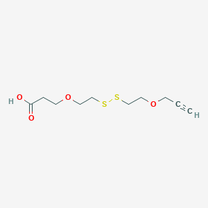 Chemical structure of Propargyl-PEG1-SS-PEG1-acid