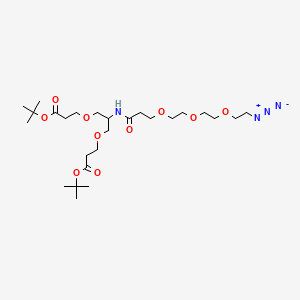 Chemical structure of N-(Azido-PEG3)-N-bis(PEG1-t-butyl ester)